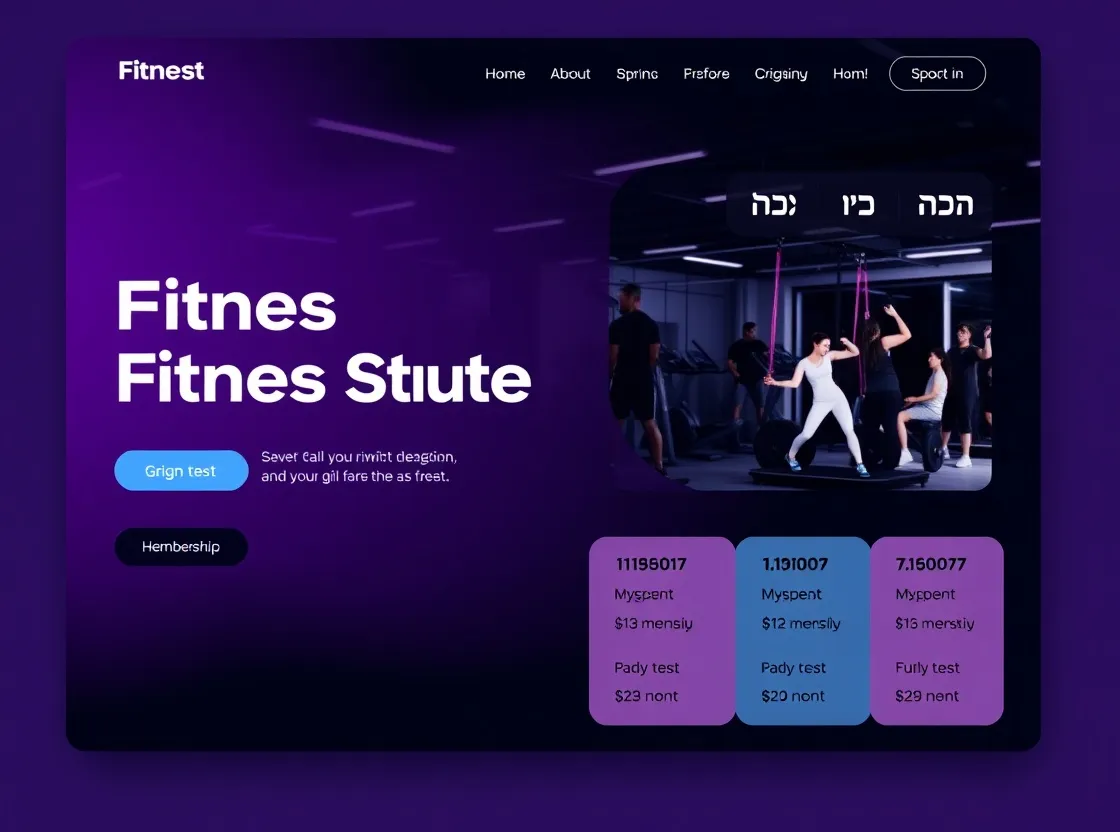 דף נחיתה לסטודיו כושר